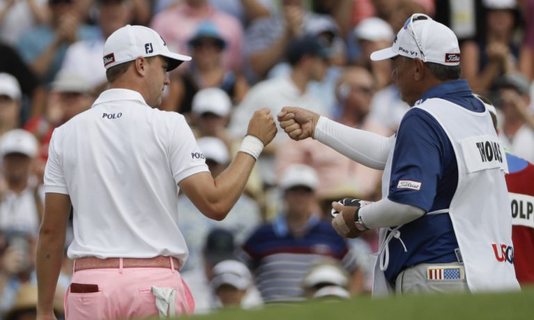 Anxious moment for Justin Thomas on caddie - Same Guy Golf